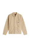 Tommy Hilfiger Distressed-effect Logo-patch Jacket In Brown