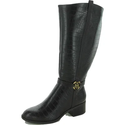 Tommy Hilfiger Diwan Womens Wide Calf Faux Leather Knee-high Boots In Multi