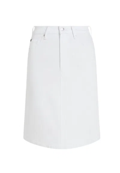 Tommy Hilfiger Dnm A-line Skrt Hw White Skirt In Bianco