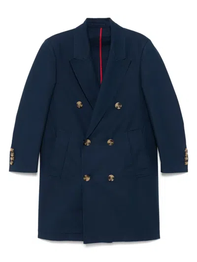 Tommy Hilfiger Double-breasted Coat In Blue