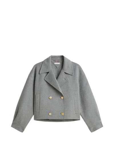 Tommy Hilfiger Double-breasted Coat In Gray
