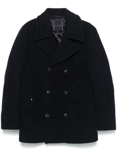 Tommy Hilfiger Double-breasted Peacoat In Blue