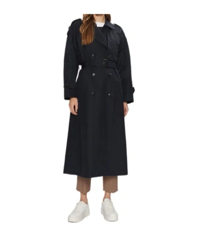 Tommy Hilfiger Double-breasted Trench Coat In Black