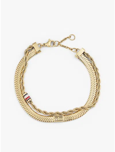 Tommy Hilfiger Double Layer Bracelet In Gold