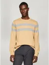 Tommy Hilfiger Double Stripe Crewneck Sweater In Beige Heather