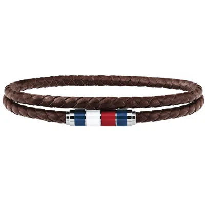 Tommy Hilfiger Double Wrap Leather Bracelet Brown