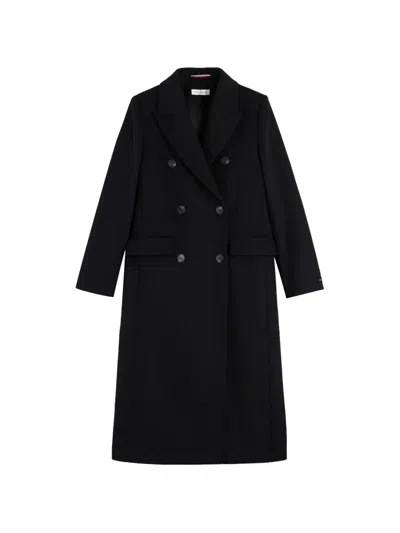 Tommy Hilfiger Double-breasted Coat In Black
