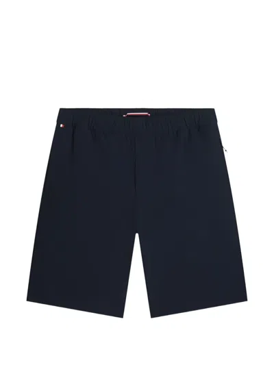 Tommy Hilfiger Dover Elasticated-waist Logo-patch Shorts In Blue