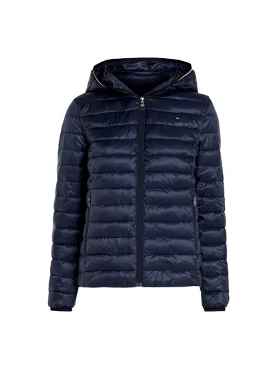 Tommy Hilfiger Down-filled Hooded Zip-thru Jacket In Black
