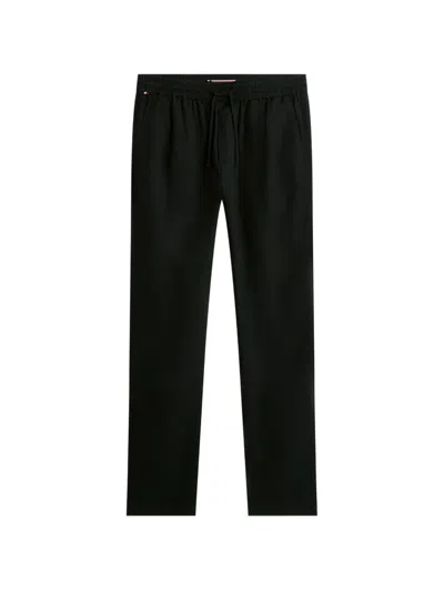 Tommy Hilfiger Drawstring Elasticated-waist Trousers In Black