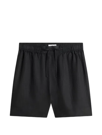 Tommy Hilfiger Linen Pull On Shorts Side Pockets In Black