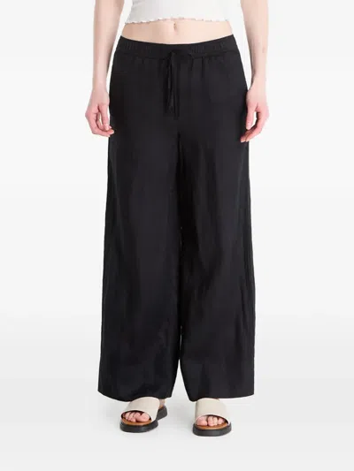 Tommy Hilfiger Drawstring Wide-leg Trousers In Black