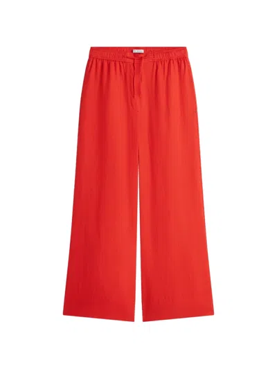 Tommy Hilfiger Drawstring Wide-leg Trousers In Red