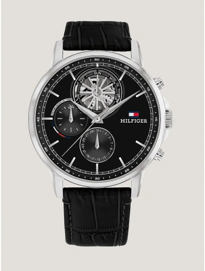 Tommy Hilfiger Dress Watch With Black Leather Strap
