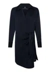 Tommy Hilfiger Dresses Crepe Knotted Short Shirt Dress In Blu