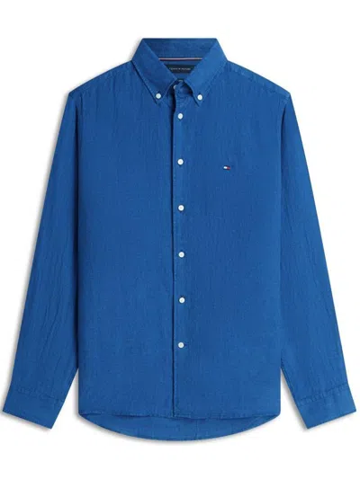 Tommy Hilfiger Dyed Li Solid Rf Shirt In Blue