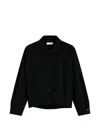 Tommy Hilfiger Elasticated-hem Button-up Jacket In Black