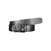 Tommy Hilfiger Elegant Black Leather Belt With Metal Buckle In Black