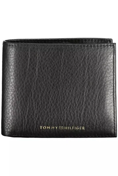 Tommy Hilfiger Elegant Black Leather Men's Wallet With Rfid Blocker