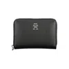 Tommy Hilfiger Elegant Black Zip Wallet With Multiple Compartments
