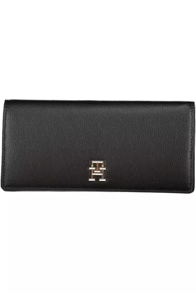 Tommy Hilfiger Elegant Black Zip Wallet With Secure Closure