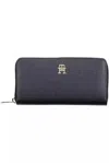Tommy Hilfiger Elegant Blue Polyethylene Wallet With Logo Detail