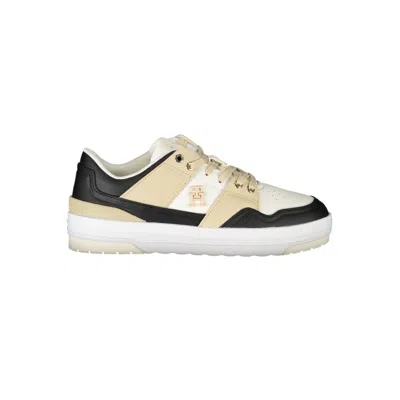 Tommy Hilfiger Elegant Lace-up Sneakers With Contrast Details In Gold