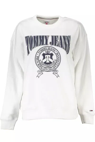 Tommy Hilfiger Elegant White Fleece Crew Neck Sweater