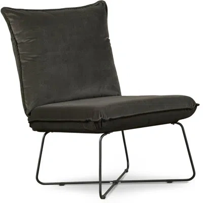 Tommy Hilfiger Ellington Armless Accent Chair In Dark Charcoal Polyester