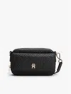 Tommy Hilfiger Embossed Allover Monogram Crossbody Bag In Black