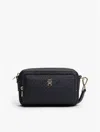 Tommy Hilfiger Embossed Allover Monogram Crossbody Bag In Black