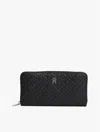 Tommy Hilfiger Embossed Allover Monogram Large Wallet In Black