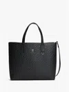Tommy Hilfiger Embossed Allover Monogram Satchel In Black