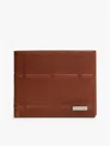 Tommy Hilfiger Embossed Leather Id Case Bifold Wallet In Brown