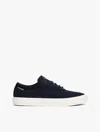 Tommy Hilfiger Embossed Logo Canvas Sneaker In Navy