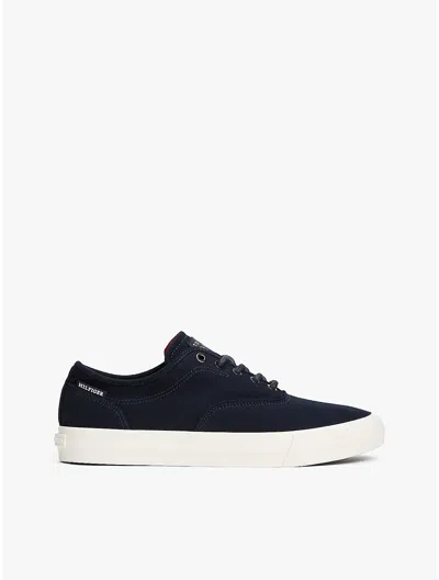 Tommy Hilfiger Embossed Logo Canvas Sneaker In Navy