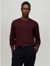 Tommy Hilfiger Embroidered Crest Logo Sweater In Dark Cabernet