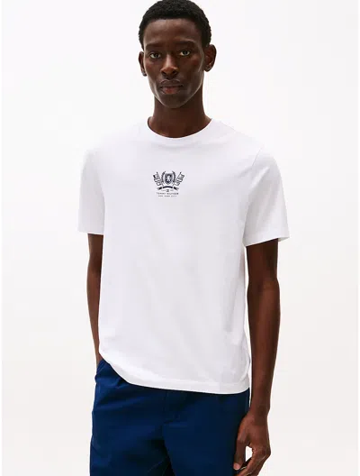 Tommy Hilfiger Embroidered Crest Logo T-shirt In White