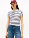 Tommy Hilfiger Embroidered Flag Crewneck Stripe T In Blue