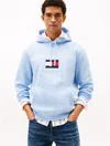 Tommy Hilfiger Embroidered Flag Logo Flex Fleece Hoodie In Blue