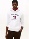 Tommy Hilfiger Embroidered Flag Logo Flex Fleece Hoodie In White