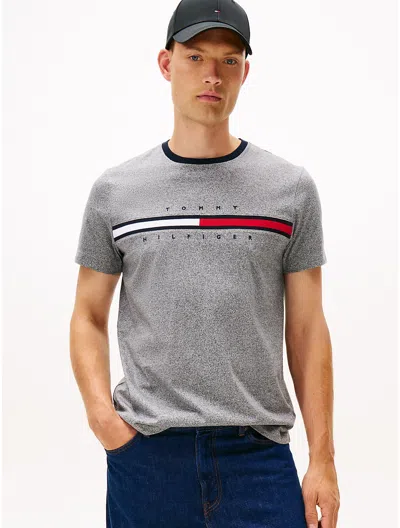 Tommy Hilfiger Embroidered Flag Logo T In Gray