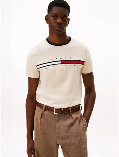 Tommy Hilfiger Embroidered Flag Logo T In White