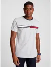 Tommy Hilfiger Embroidered Flag Stripe Logo T In Grey Heather