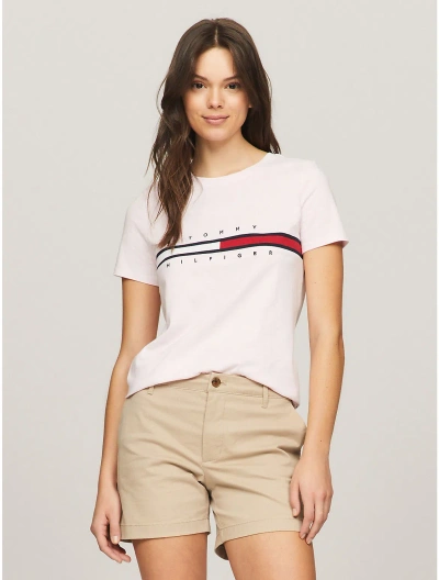 Tommy Hilfiger Embroidered Flag Stripe Logo T In Multi