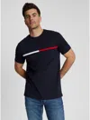 Tommy Hilfiger Embroidered Flag Stripe Logo T In Navy