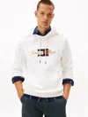 Tommy Hilfiger Embroidered Gold Logo Hoodie In White