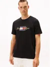 Tommy Hilfiger Embroidered Gold Logo T In Black