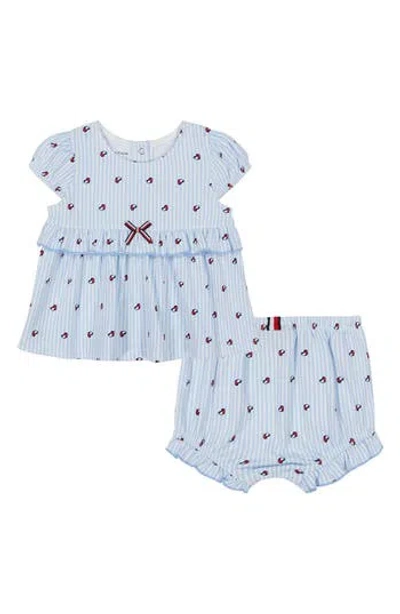 Tommy Hilfiger Babies'  Embroidered Hearts Tunic & Shorts Set In Blue