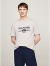 Tommy Hilfiger Embroidered Hilfiger Crest T In Heathered Pebble